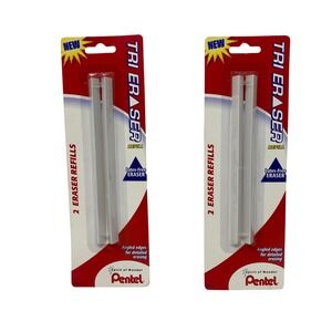 (Lot of 2) Pentel Tri Eraser Refill 2 Pack ZE15RBP2 White Latex Free NEW